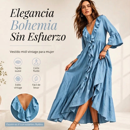 Carolina | Vestido Fluido con Volantes