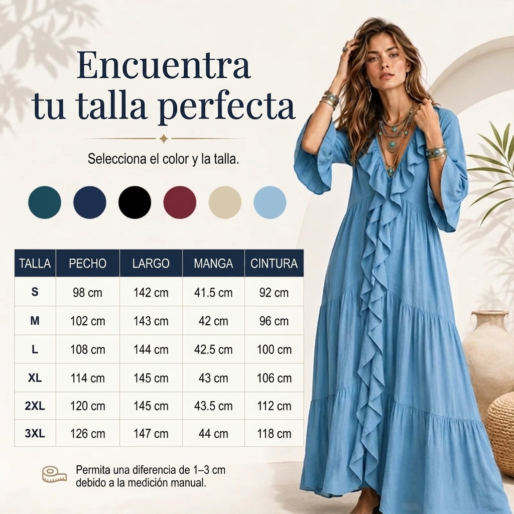 Carolina | Vestido Fluido con Volantes