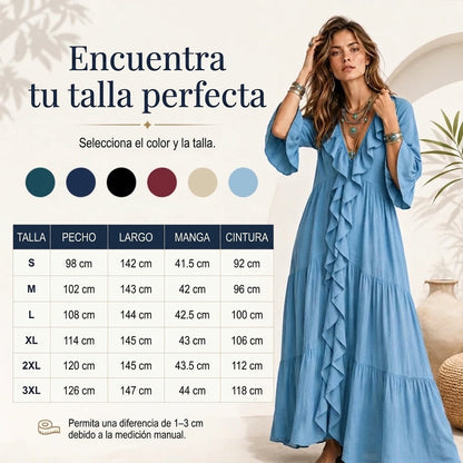 Carolina | Vestido Fluido con Volantes