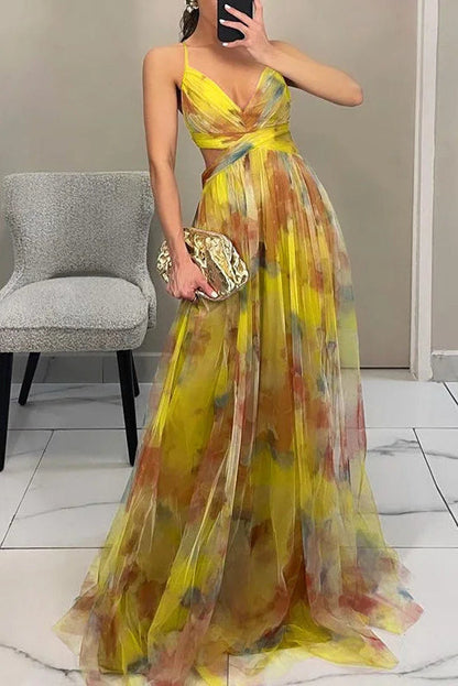 Éclat d’Aquarelle - Vestido con estampado floral