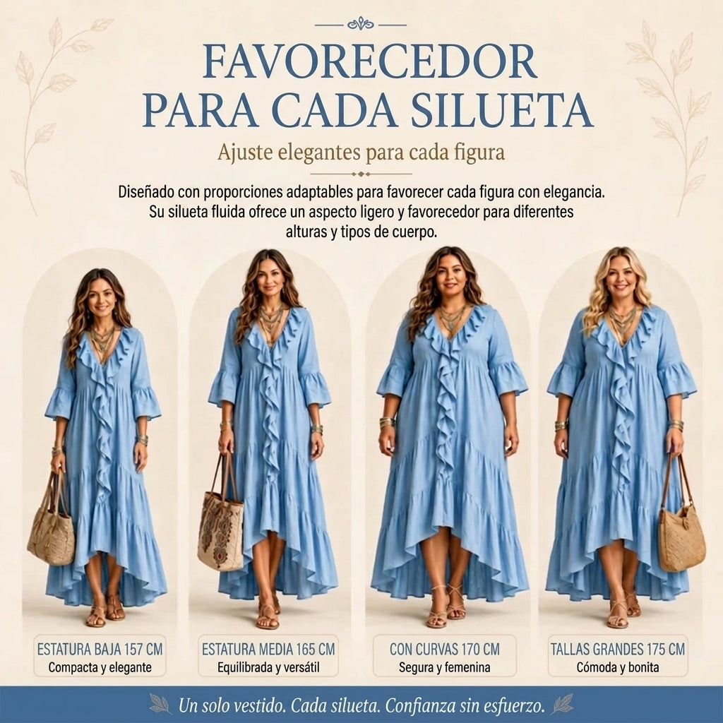 Carolina | Vestido Fluido con Volantes