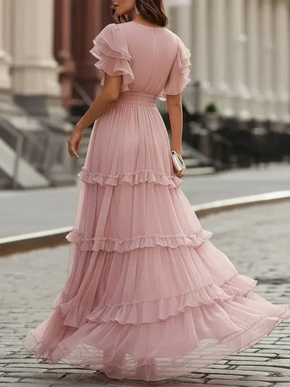 Zoe™ | Vestido maxi de boda elegante en rosa claro