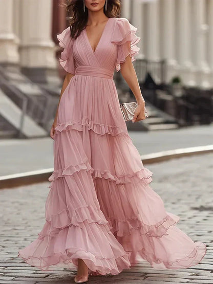 Zoe™ | Vestido maxi de boda elegante en rosa claro