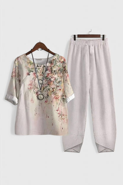 Ursula Conjunto Chic de Camisa y Pantalón con Estilo Relajado