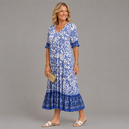 Keisha™ | Elegante escote en V con estampado floral