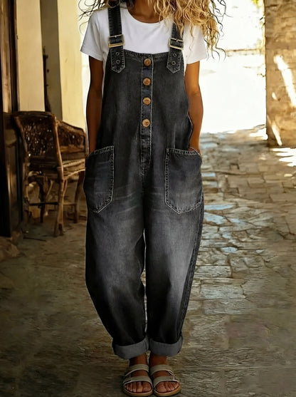 Julia™ | Mono de denim con tirantes ajustables
