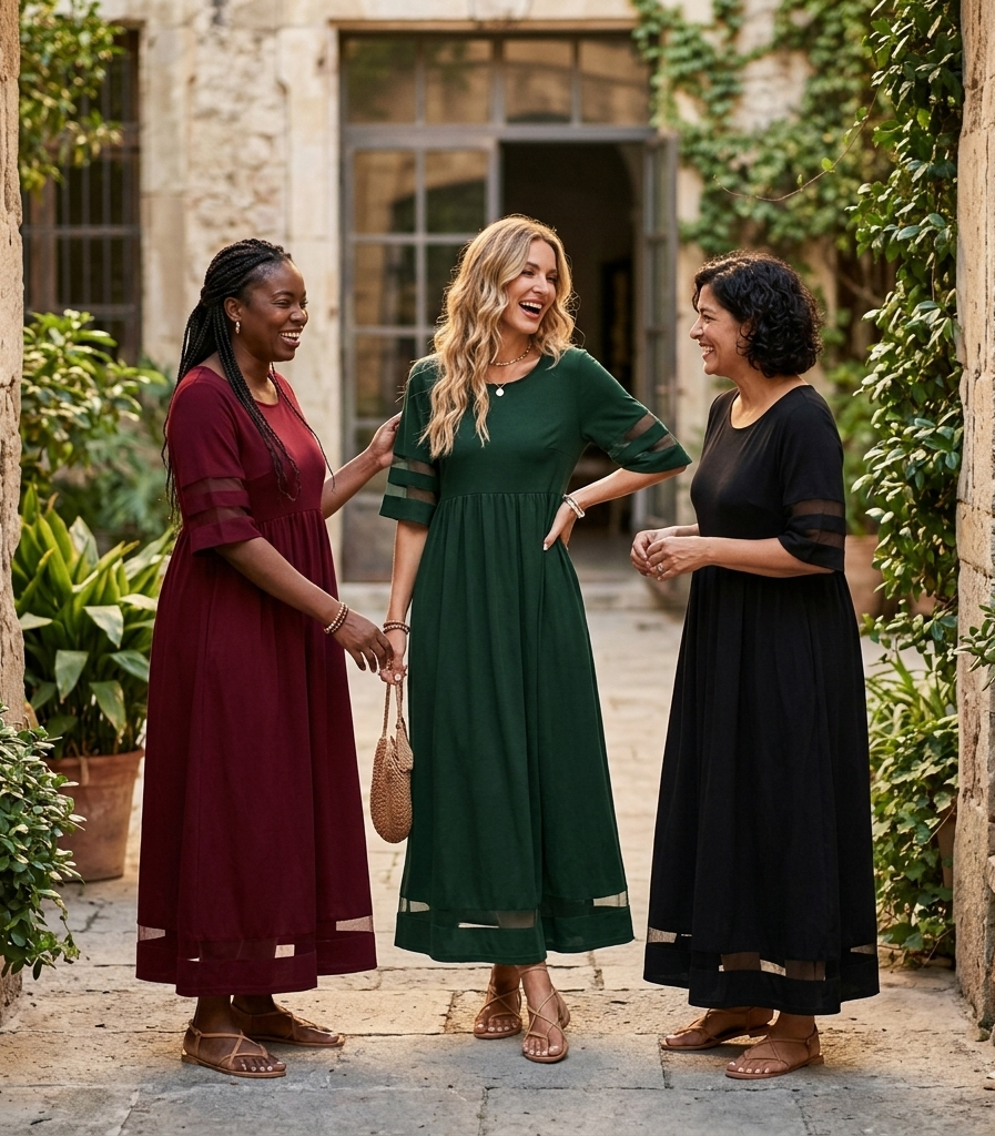Aubrey™ | Vestido midi que alisa la barriga y favorece la silueta