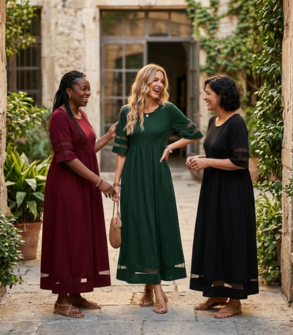 Aubrey™ | Vestido midi que alisa la barriga y favorece la silueta