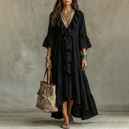 Carolina | Vestido Fluido con Volantes