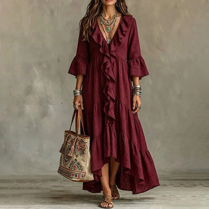 Carolina | Vestido Fluido con Volantes