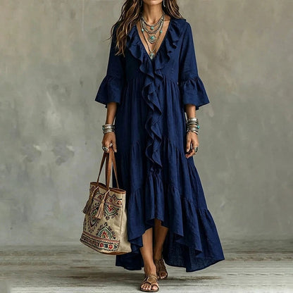 Carolina | Vestido Fluido con Volantes